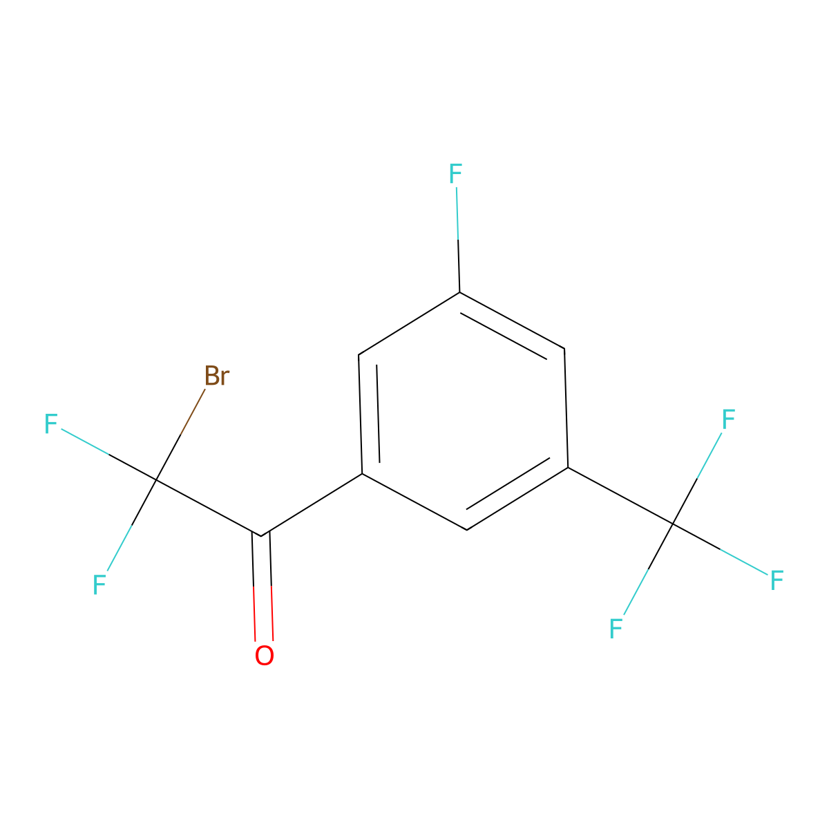 2-Bromo-2,2-difluoro-1-(3-fluoro-5-(trifluoromethyl)phenyl)ethanone molecular structure, CAS 2173110-39-7