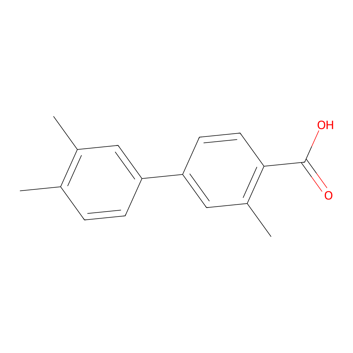 3,3',4'-Trimethyl-[1,1'-biphenyl]-4-carboxylic acid molecular structure, CAS 2173111-57-2