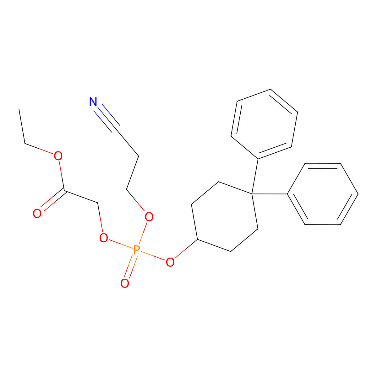 Ethyl 2-((2-Cyanoethoxy)(4,4-diphenylcyclohexyloxy)phosphoryloxy)acetate molecular structure, CAS 2173111-94-7