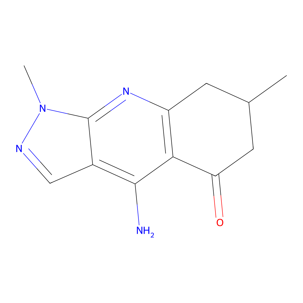 4-Amino-1,7-dimethyl-1,6,7,8-tetrahydro-5h-pyrazolo[3,4-b]quinolin-5-one molecular structure, CAS 2173115-76-7