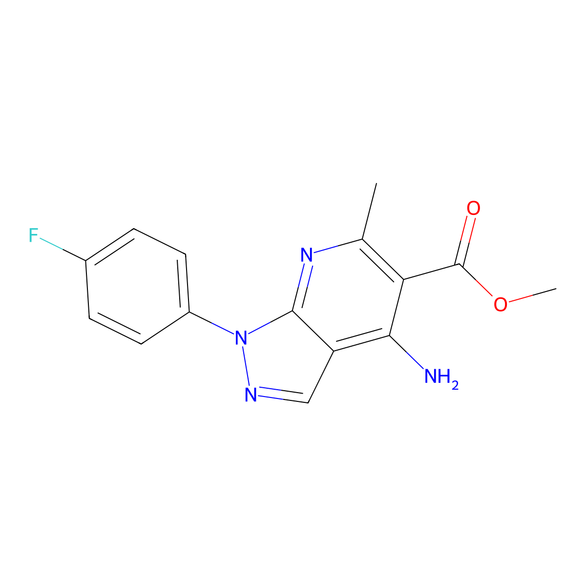 Methyl 4-amino-1-(4-fluorophenyl)-6-methyl-1h-pyrazolo[3,4-b]pyridine-5-carboxylate molecular structure, CAS 2173115-80-3