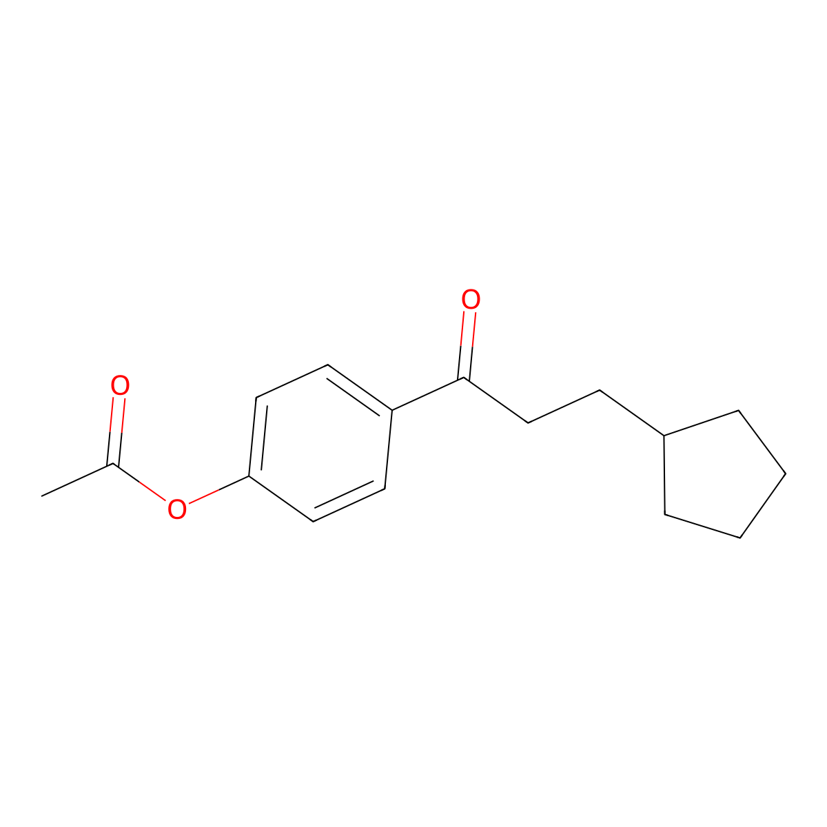 4-(3-Cyclopentylpropanoyl)phenyl acetate molecular structure, CAS 2173115-81-4