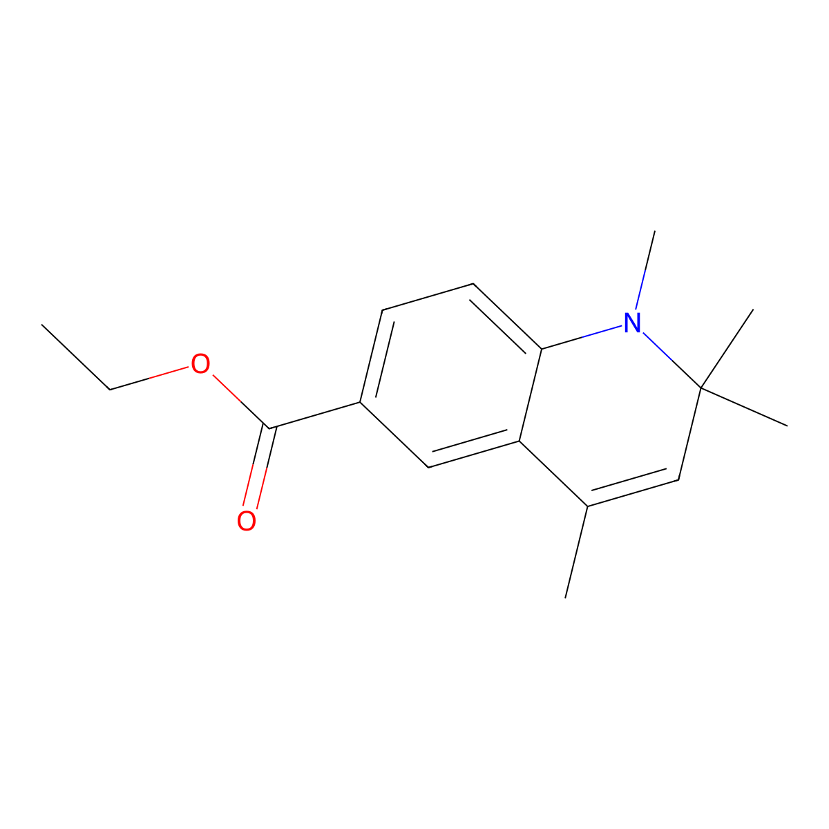 Ethyl 1,2,2,4-tetramethyl-1,2-dihydroquinoline-6-carboxylate molecular structure, CAS 2173115-88-1