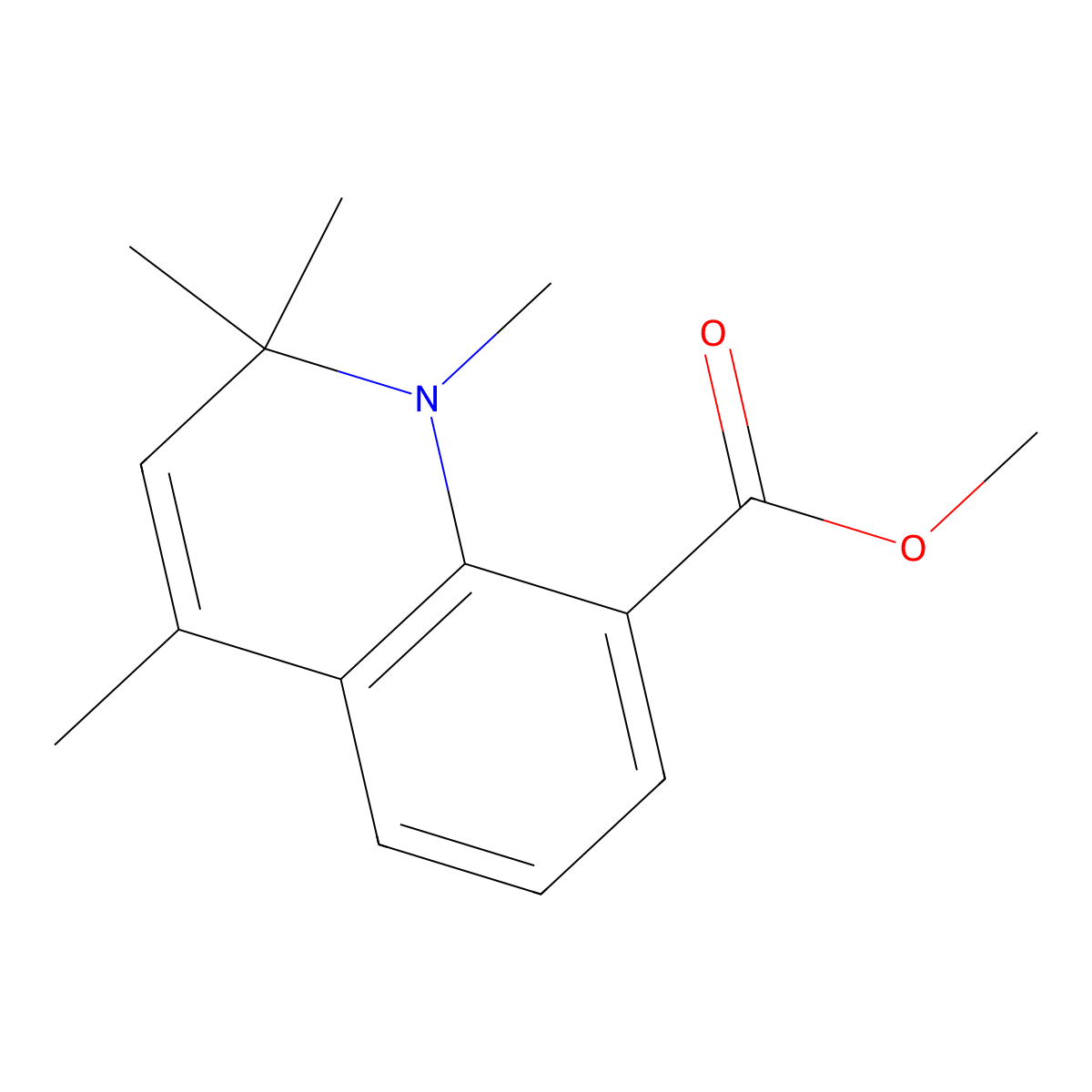 Methyl 1,2,2,4-tetramethyl-1,2-dihydroquinoline-8-carboxylate molecular structure, CAS 2173115-92-7
