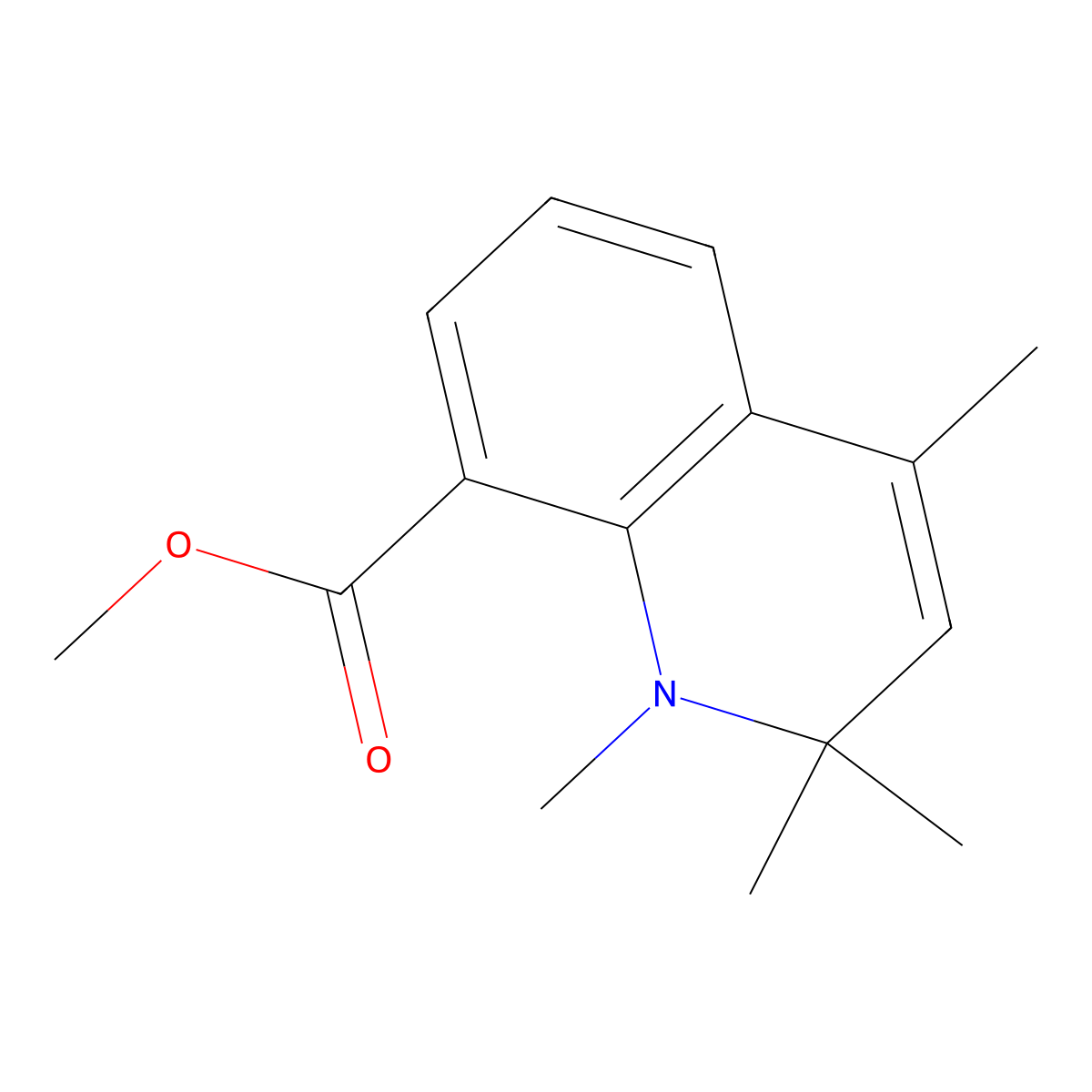 Methyl 1,2,2,4-tetramethyl-1,2-dihydroquinoline-8-carboxylate molecular structure, CAS 2173115-92-7