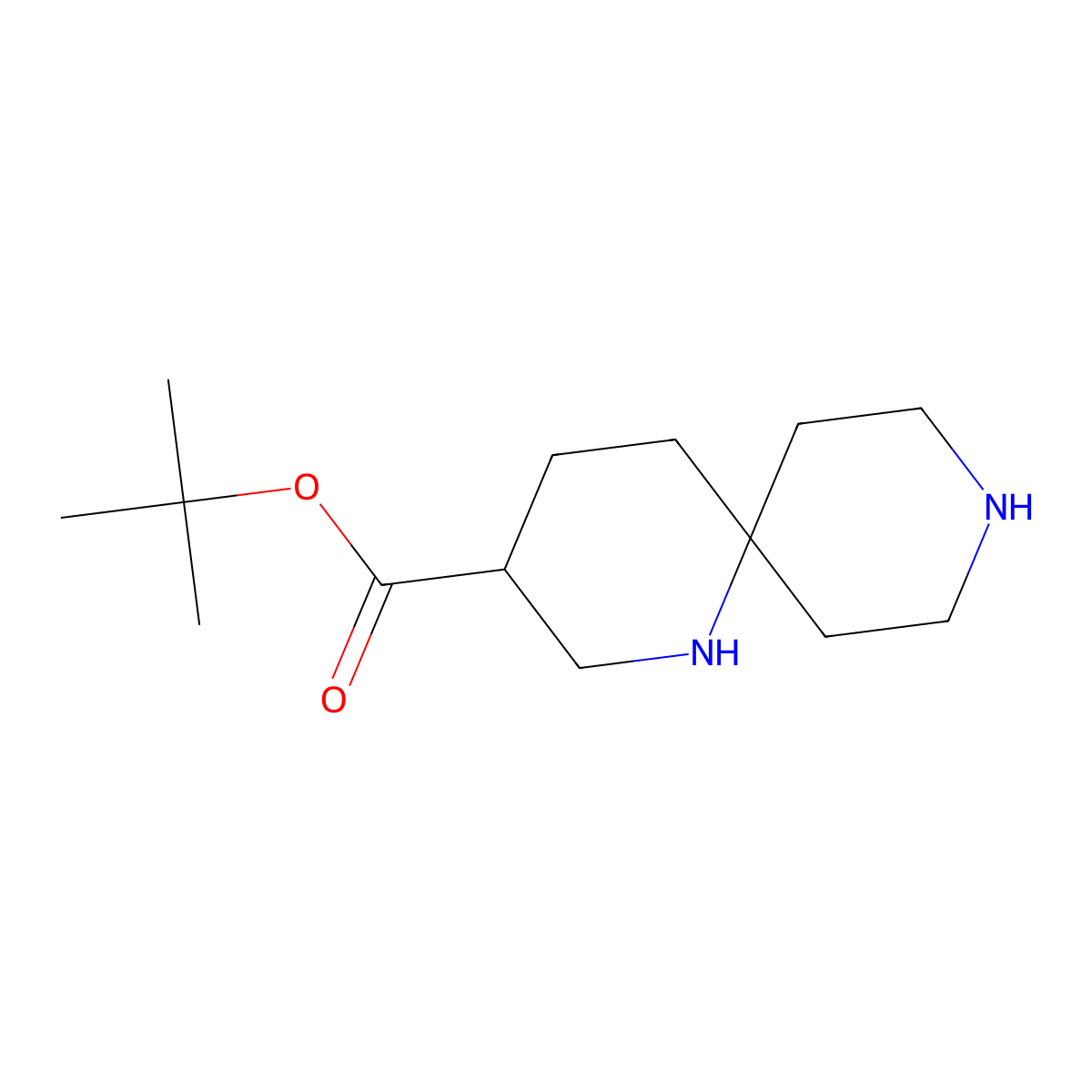 1,9-Diazaspiro[5.5]undecane-3-carboxylic acid tert-butyl ester molecular structure, CAS 2173116-19-1