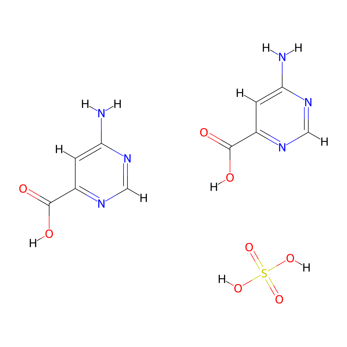 6-Aminopyrimidine-4-carboxylic acid;sulfuric acid molecular structure, CAS 2173116-22-6