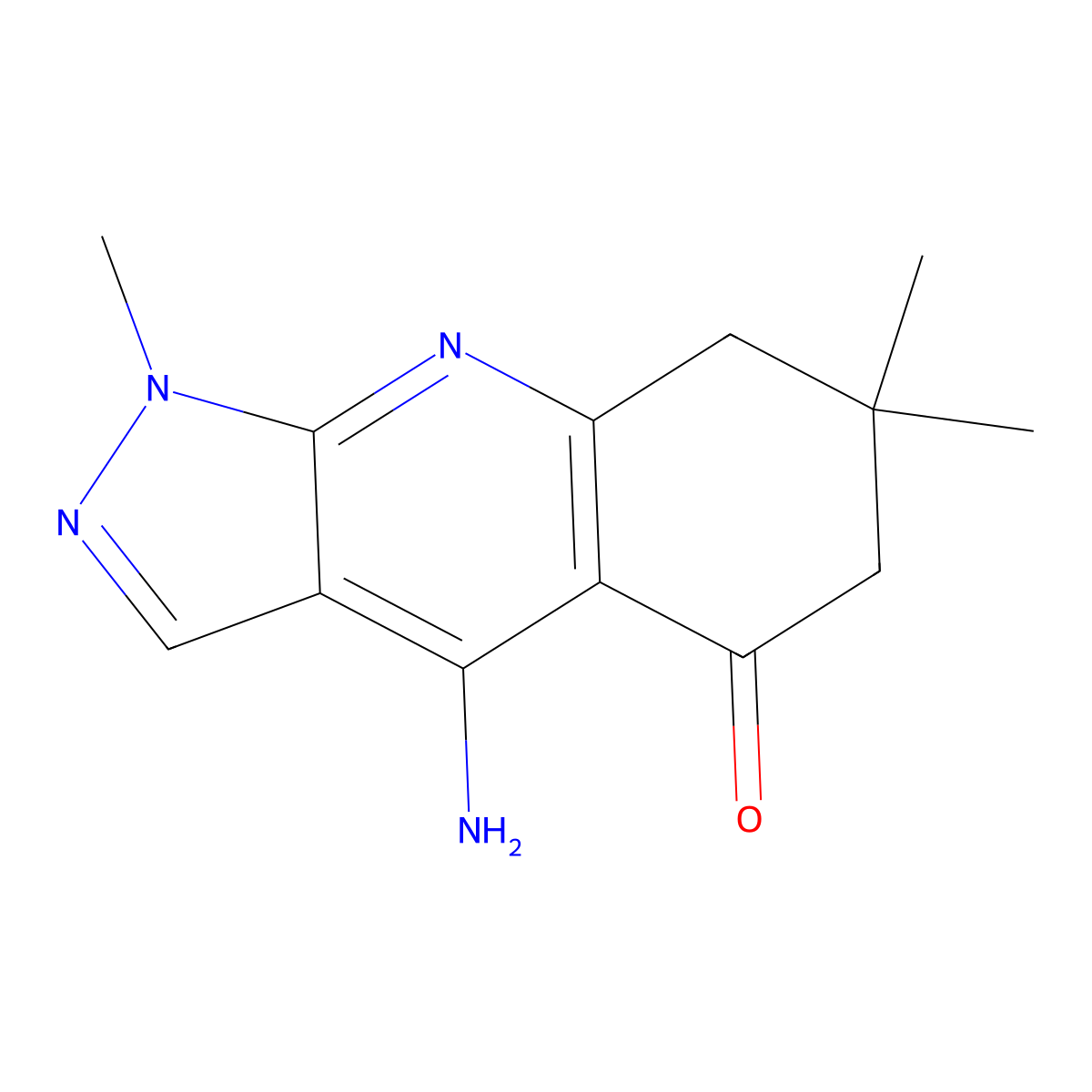 4-Amino-1,7,7-trimethyl-1,6,7,8-tetrahydro-5h-pyrazolo[3,4-b]quinolin-5-one molecular structure, CAS 2173116-38-4