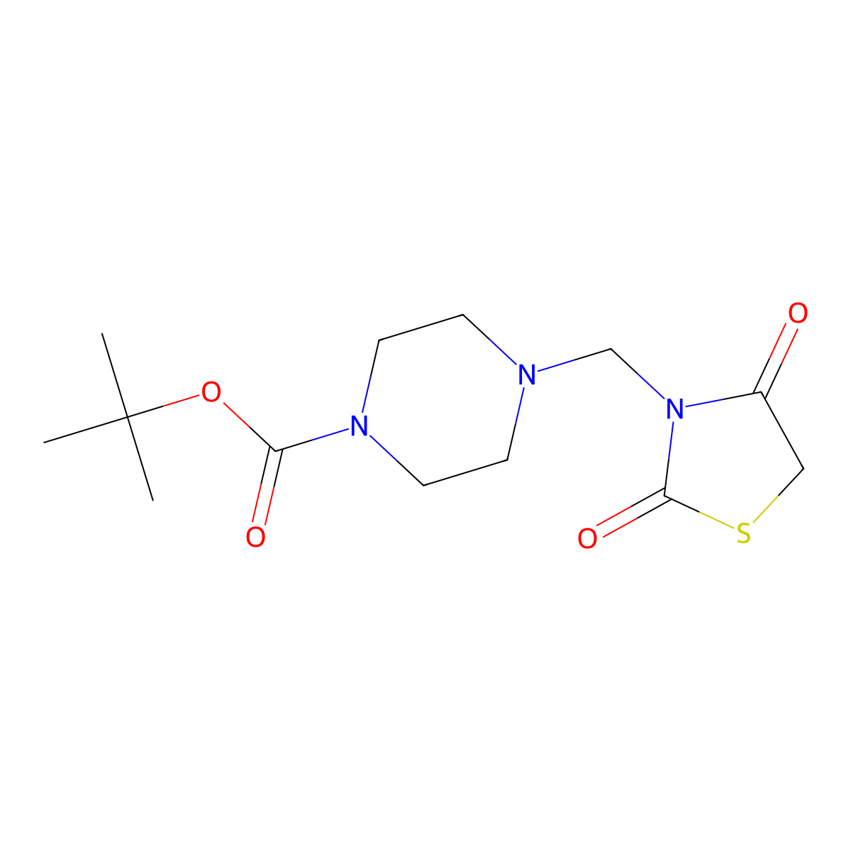 tert-Butyl 4-[(2,4-dioxo-1,3-thiazolidin-3-yl)methyl]piperazine-1-carboxylate molecular structure, CAS 2173116-43-1