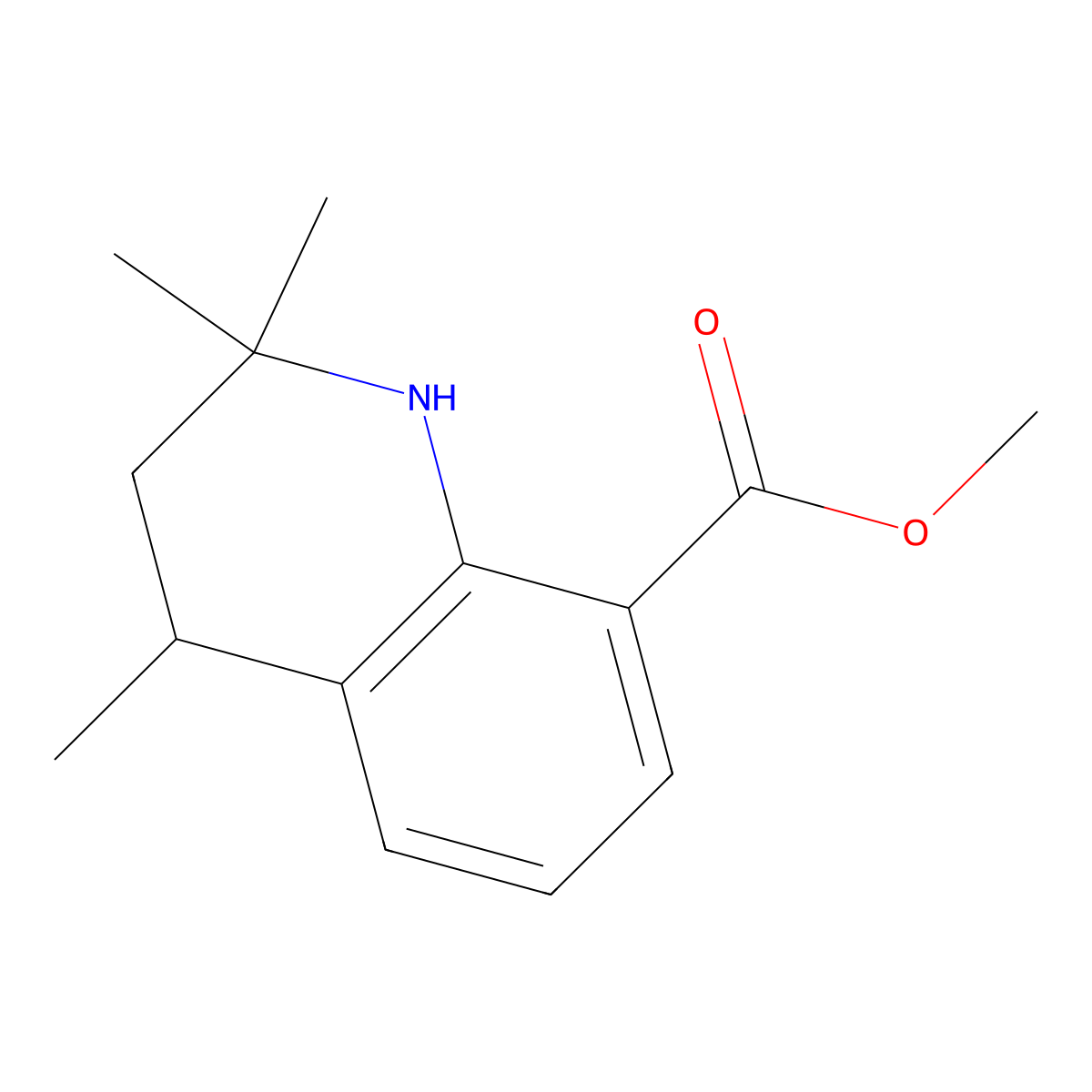 Methyl 2,2,4-trimethyl-1,2,3,4-tetrahydroquinoline-8-carboxylate molecular structure, CAS 2173116-54-4