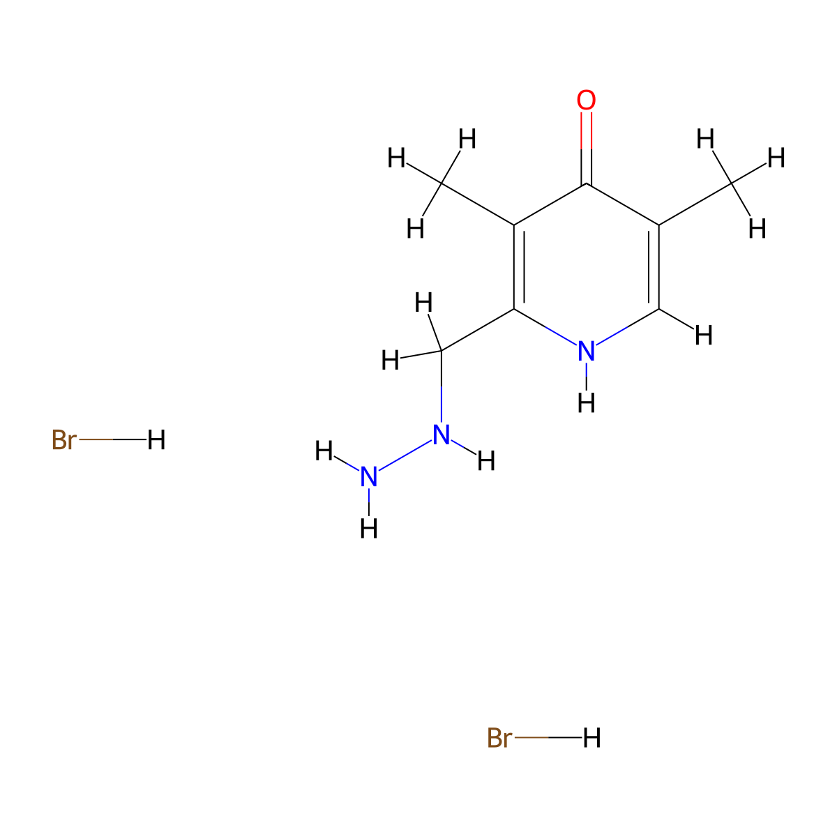 2-(Hydrazinomethyl)-3,5-dimethylpyridin-4-ol dihydrobromide molecular structure, CAS 2173116-85-1