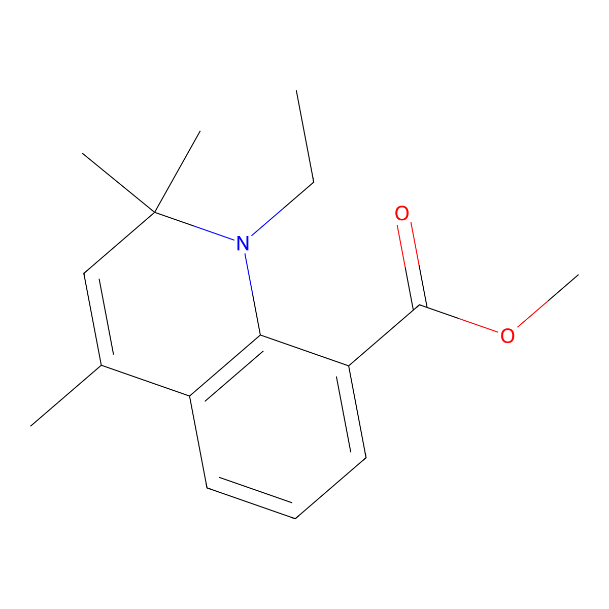Methyl 1-ethyl-2,2,4-trimethyl-1,2-dihydroquinoline-8-carboxylate molecular structure, CAS 2173116-87-3