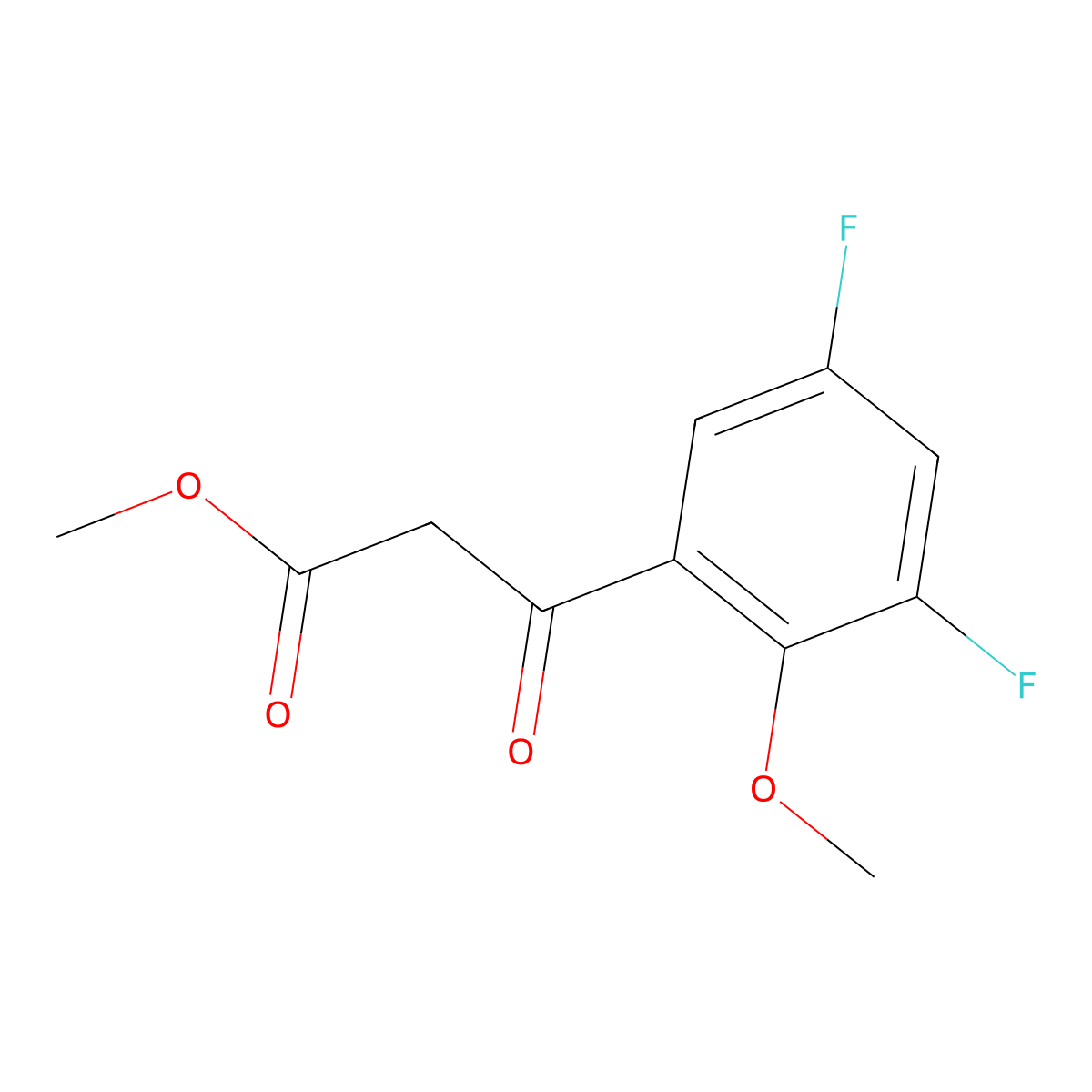 Methyl 3-(3,5-difluoro-2-methoxyphenyl)-3-oxopropanoate molecular structure, CAS 2173121-27-0