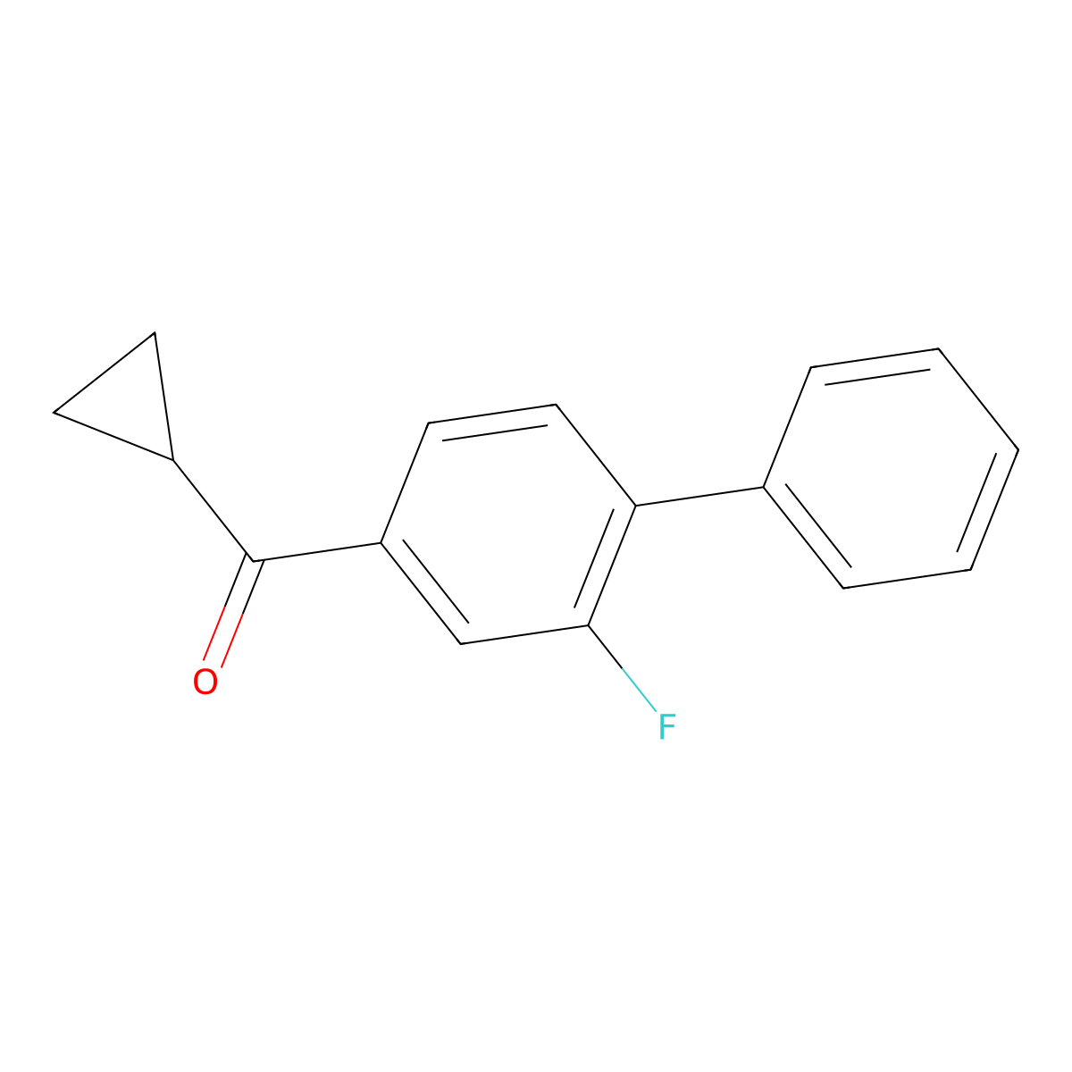 Cyclopropyl(2-fluoro-[1,1 inverted exclamation mark-biphenyl]-4-yl)methanone molecular structure, CAS 2173121-30-5