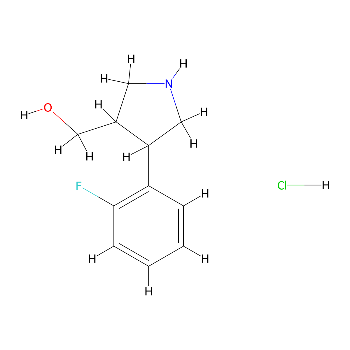 (4-(2-Fluorophenyl)pyrrolidin-3-yl)methanol hydrochloride molecular structure, CAS 2173125-13-6