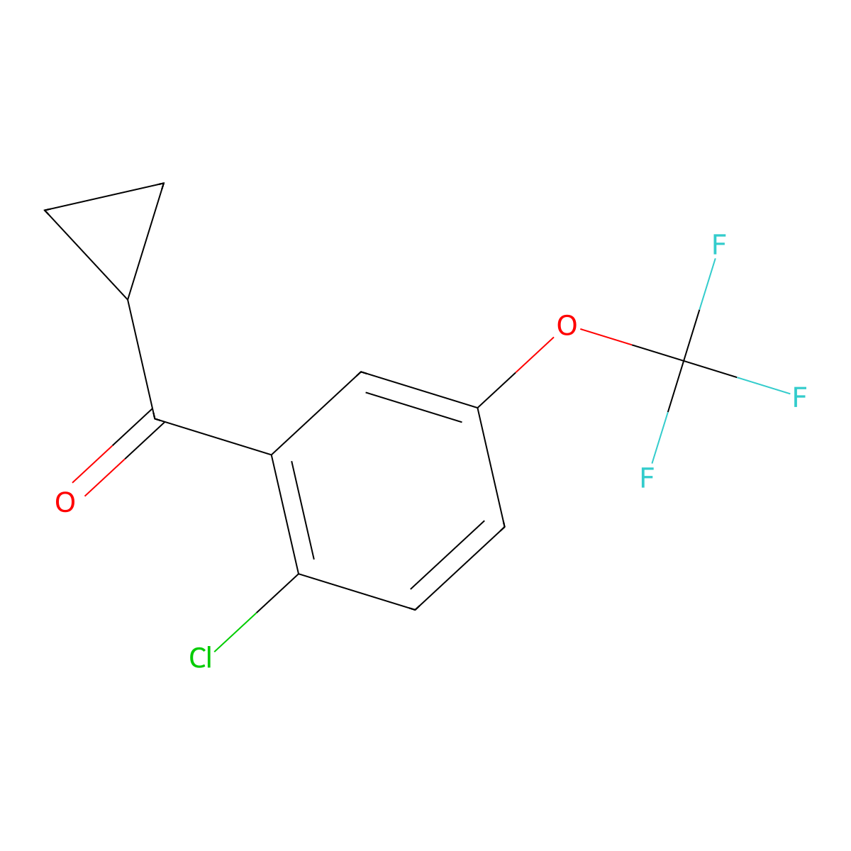 [2-Chloro-5-(trifluoromethoxy)phenyl](cyclopropyl)methanone molecular structure, CAS 2173127-48-3
