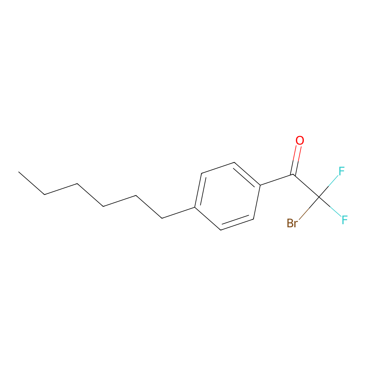2-Bromo-2,2-difluoro-1-(4-hexylphenyl)ethanone molecular structure, CAS 2173128-10-2