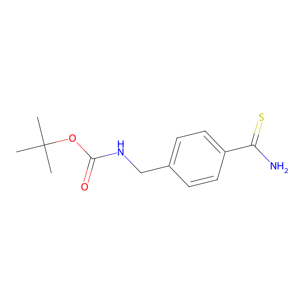 Tert-butyl N-[(4-carbamothioylphenyl)methyl]carbamate molecular structure, CAS 217313-80-9