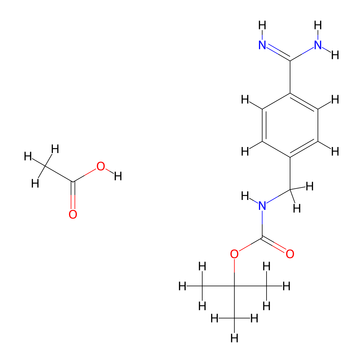 acetic acid tert-butyl N-[(4-carbamimidoylphenyl)methyl]carbamate molecular structure, CAS 217313-82-1