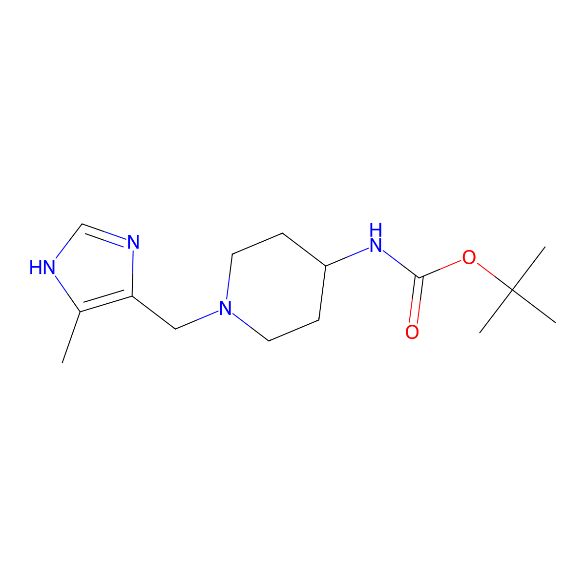 tert-Butyl (1-[(5-methyl-1h-imidazol-4-yl)methyl]piperidin-4-yl)carbamate molecular structure, CAS 2173136-32-6
