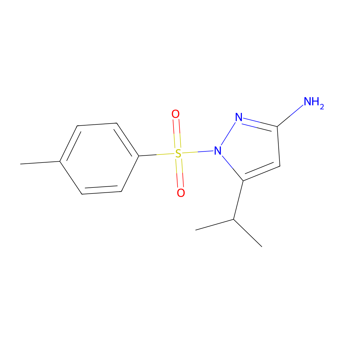 5-Isopropyl-1-[(4-methylphenyl)sulfonyl]-1h-pyrazol-3-amine molecular structure, CAS 2173136-44-0