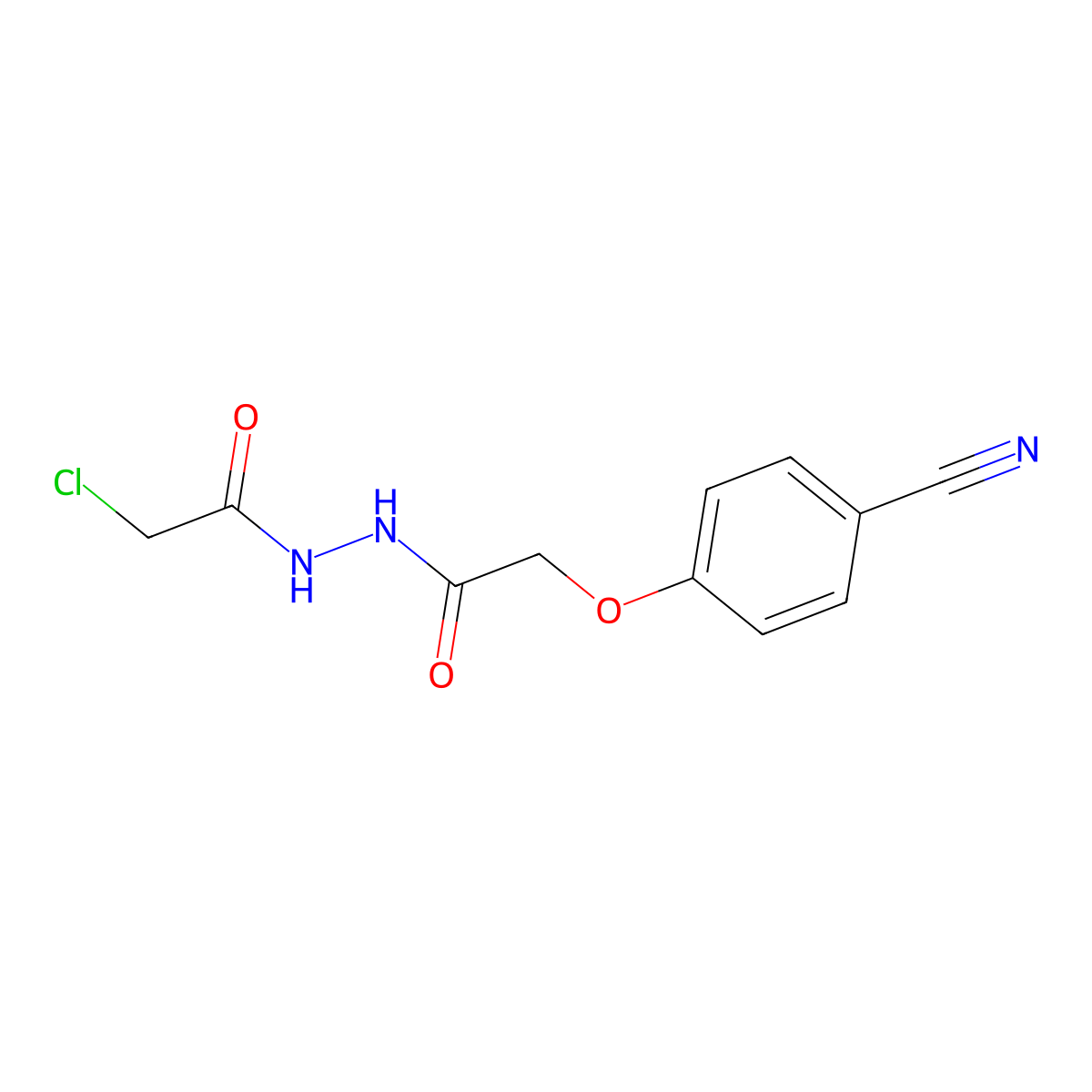 2-Chloro-n'-[(4-cyanophenoxy)acetyl]acetohydrazide molecular structure, CAS 2173136-52-0