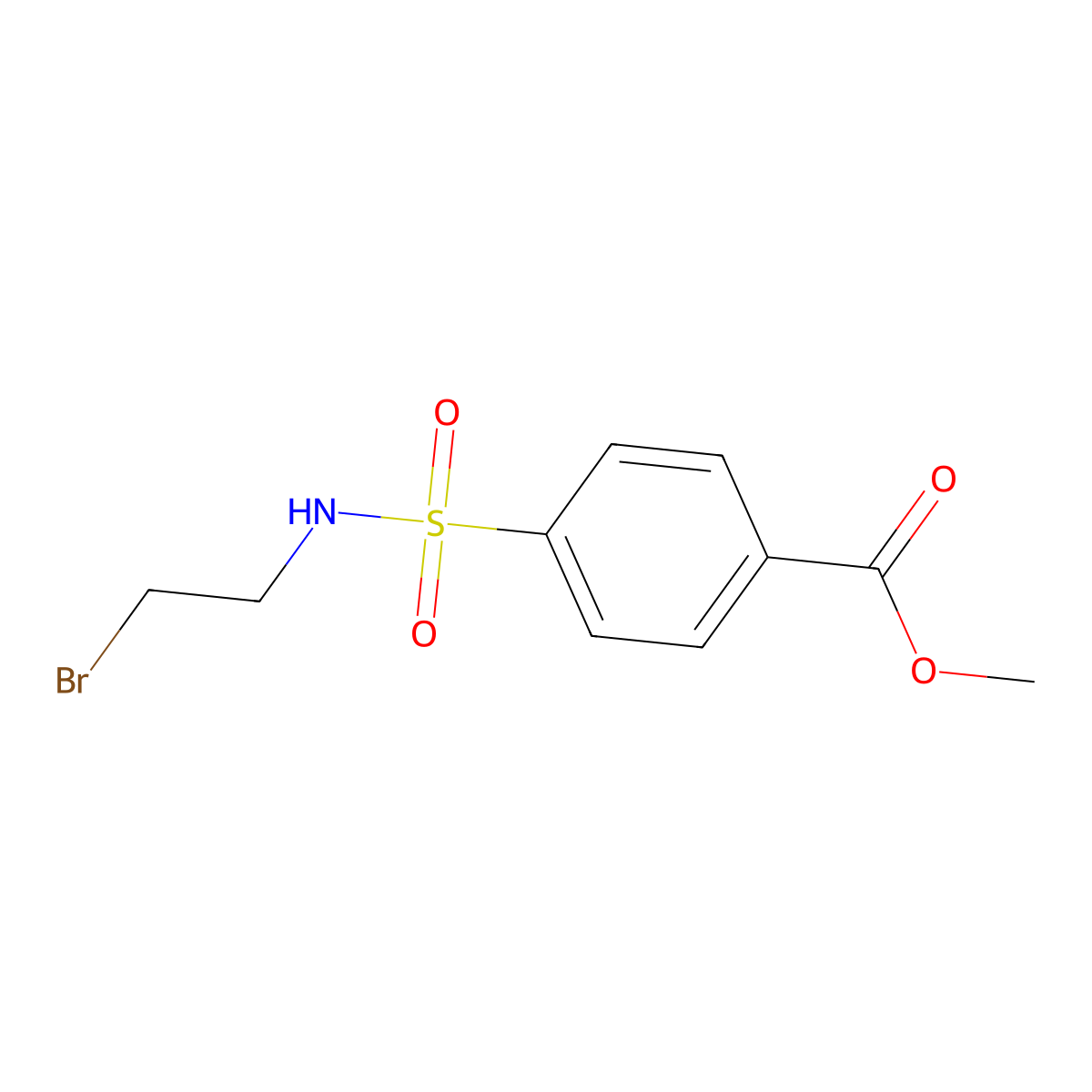 Methyl 4-{[(2-bromoethyl)amino]sulfonyl}benzoate molecular structure, CAS 2173136-82-6