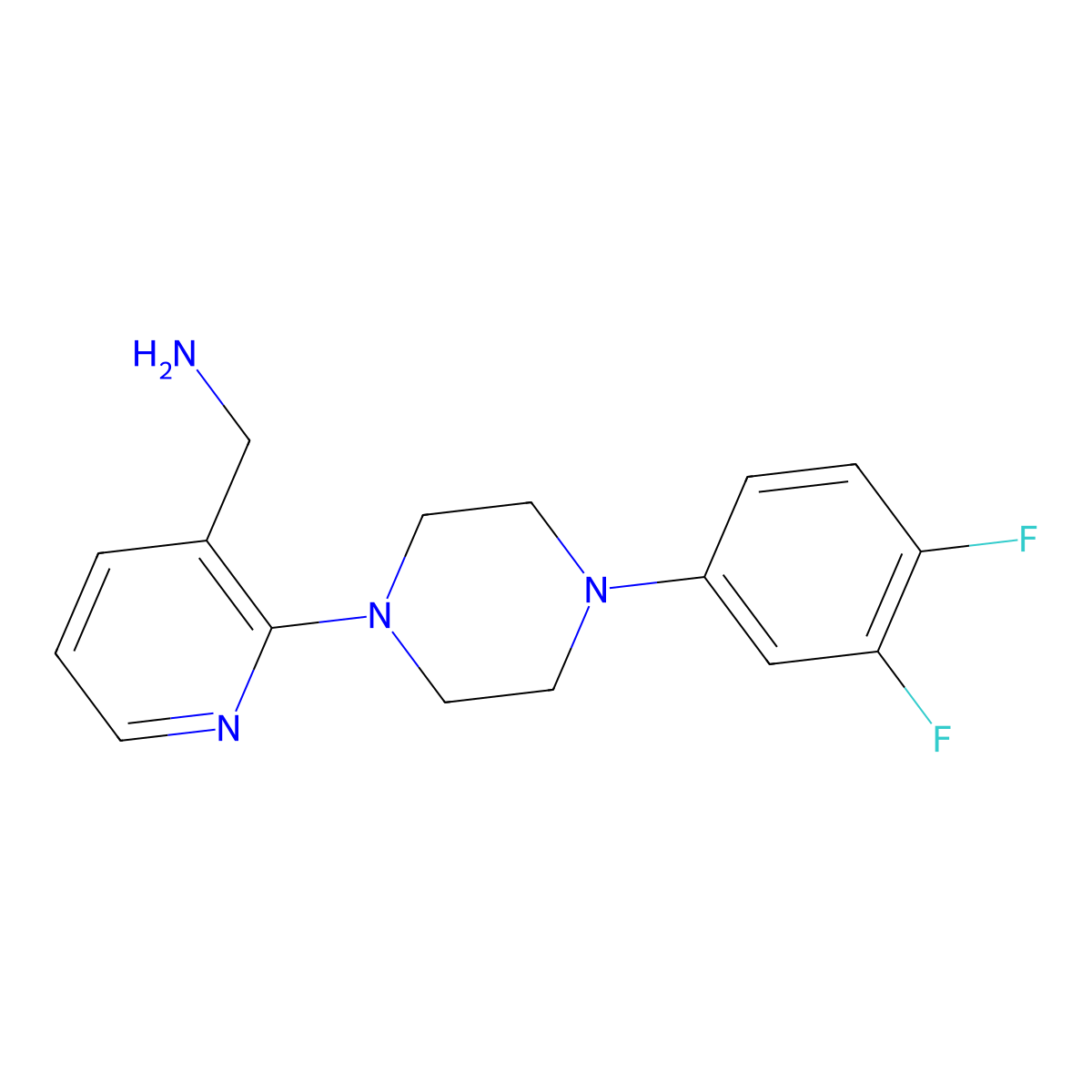 ((2-[4-(3,4-Difluorophenyl)piperazin-1-yl]pyridin-3-yl)methyl)amine molecular structure, CAS 2173137-01-2