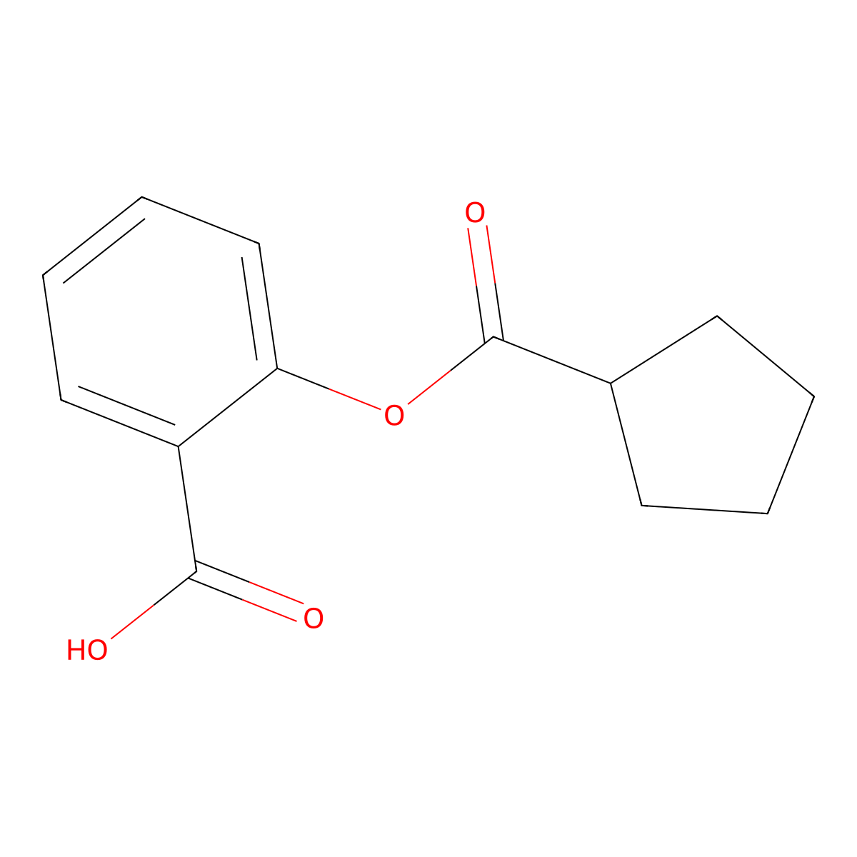 2-((Cyclopentanecarbonyl)oxy)benzoic acid molecular structure, CAS 2173138-60-6