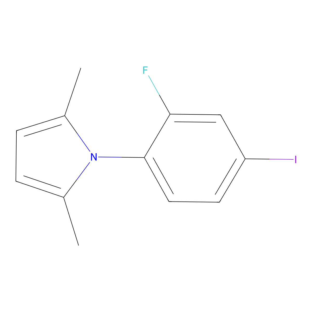 1-(2-fluoro-4-iodophenyl)-2,5-dimethyl-1H-pyrrole molecular structure, CAS 217314-30-2