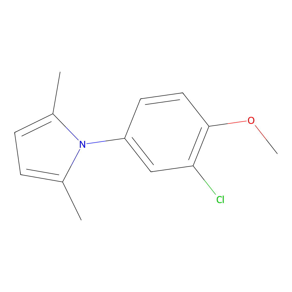 1-(3-chloro-4-methoxyphenyl)-2,5-dimethyl-1H-pyrrole molecular structure, CAS 217314-34-6