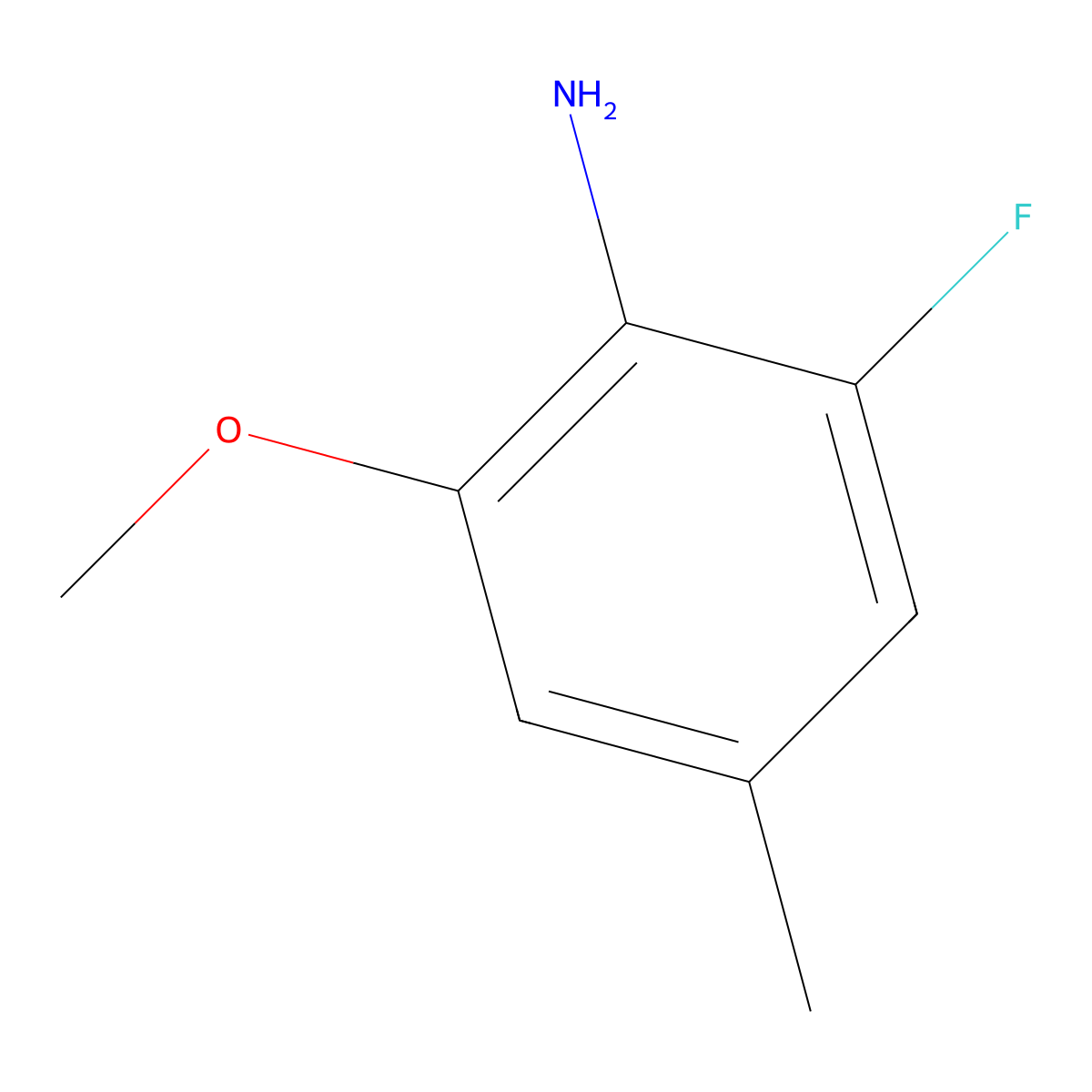 2-Fluoro-6-methoxy-4-methylaniline molecular structure, CAS 217314-46-0