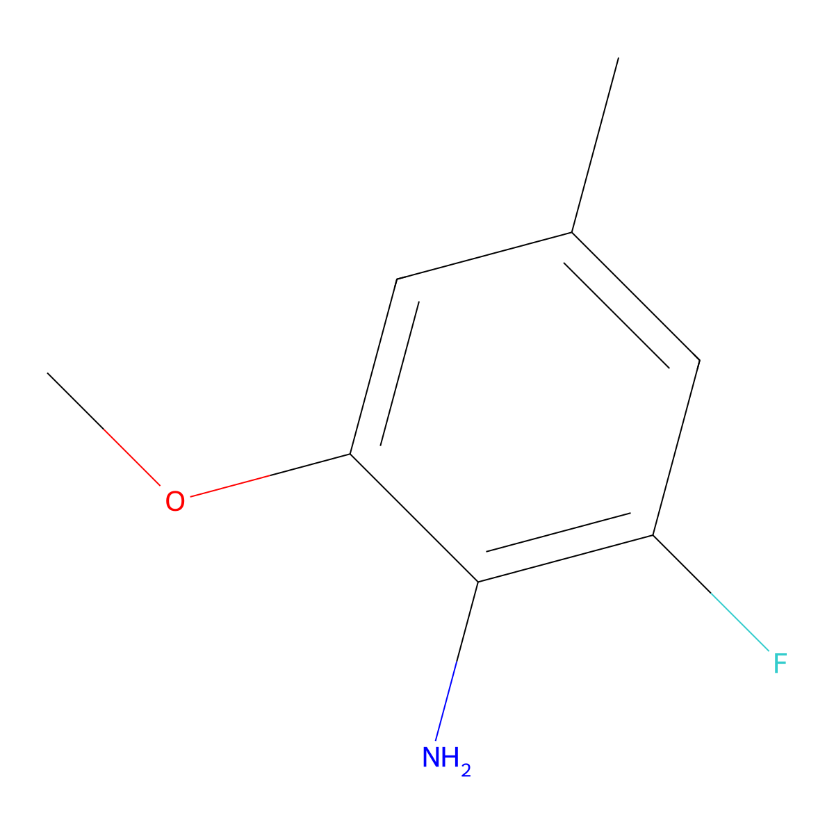 2-Fluoro-6-methoxy-4-methylaniline molecular structure, CAS 217314-46-0