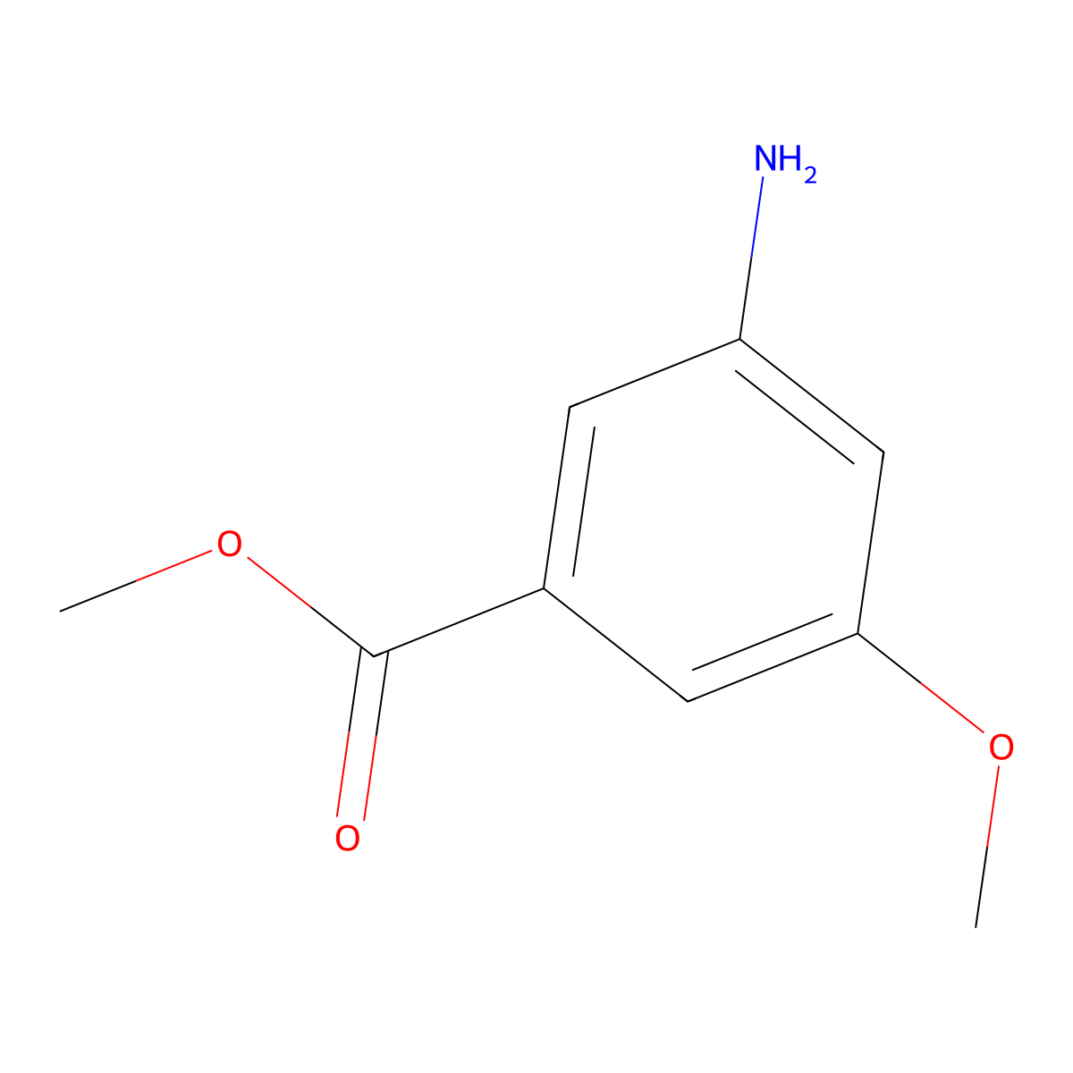 Methyl 3-amino-5-methoxybenzoate molecular structure, CAS 217314-47-1