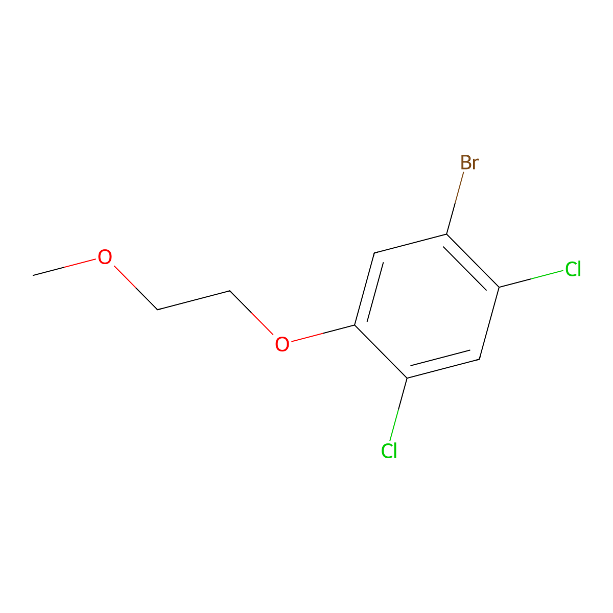 1-Bromo-2,4-dichloro-5-(2-methoxyethoxy)benzene molecular structure, CAS 2173141-51-8