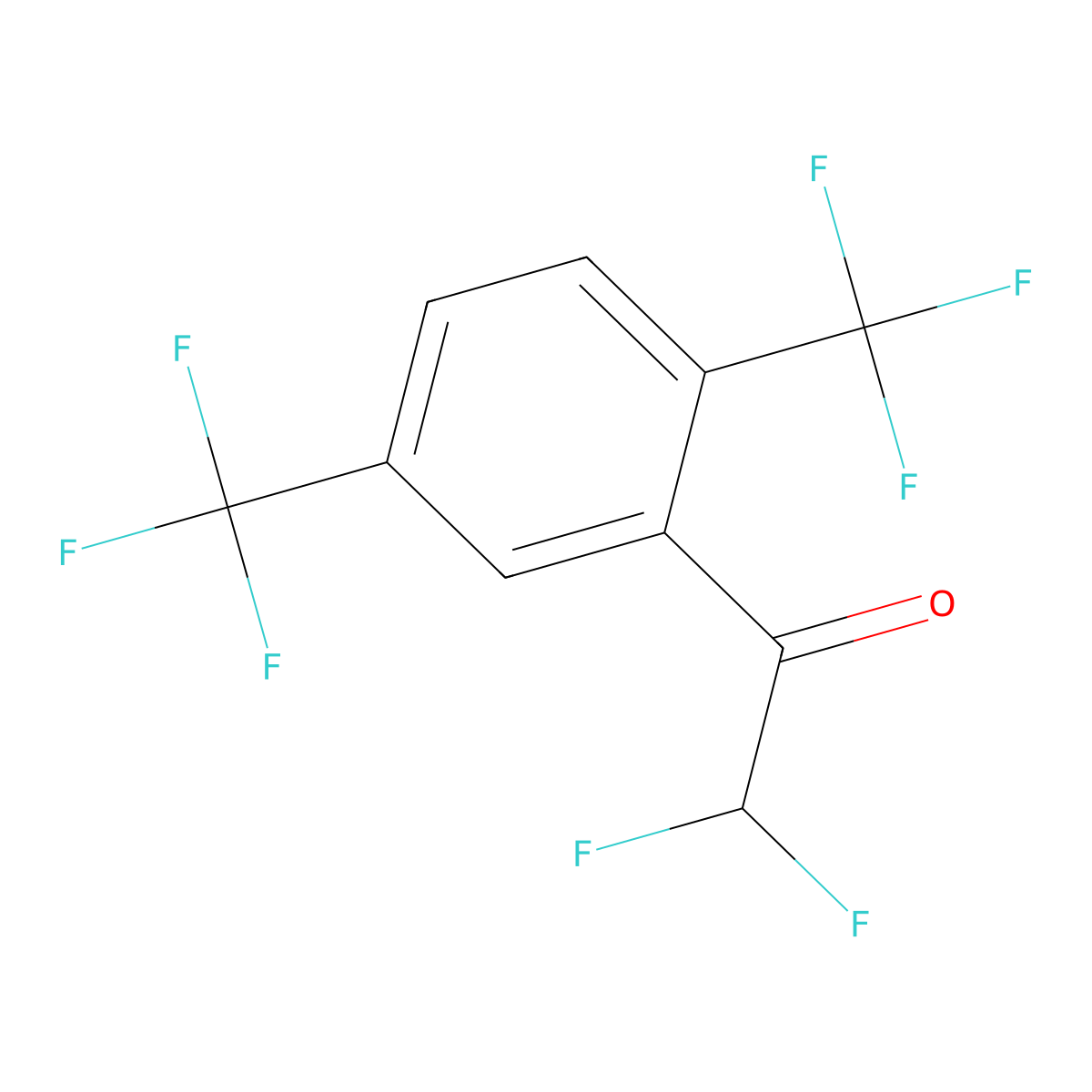 1-[2,5-Bis(trifluoromethyl)phenyl]-2,2-difluoroethanone molecular structure, CAS 2173145-54-3