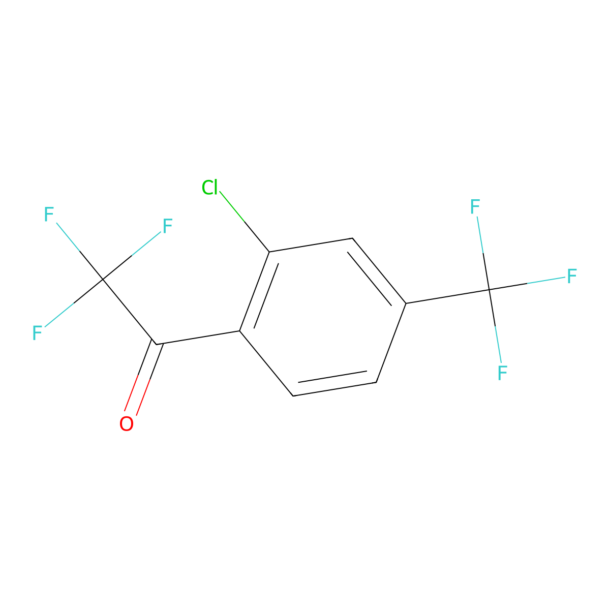 1-(2-Chloro-4-(trifluoromethyl)phenyl)-2,2,2-trifluoroethanone molecular structure, CAS 2173145-94-1