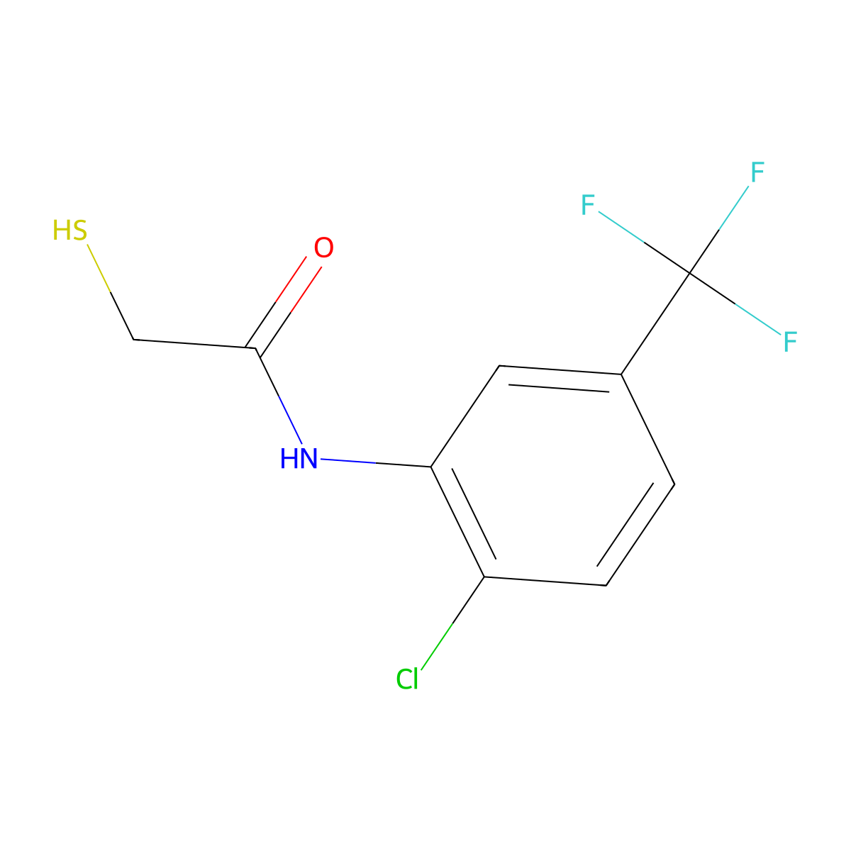 N-[2-chloro-5-(trifluoromethyl)phenyl]-2-sulfanylacetamide molecular structure, CAS 217317-33-4