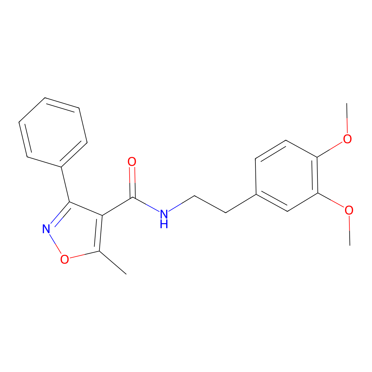N-[2-(3,4-dimethoxyphenyl)ethyl]-5-methyl-3-phenyl-1,2-oxazole-4-carboxamide molecular structure, CAS 217317-64-1
