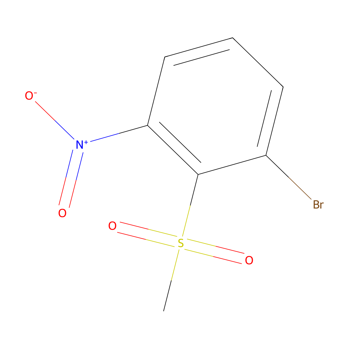 1-Bromo-2-methanesulfonyl-3-nitrobenzene molecular structure, CAS 2173193-58-1