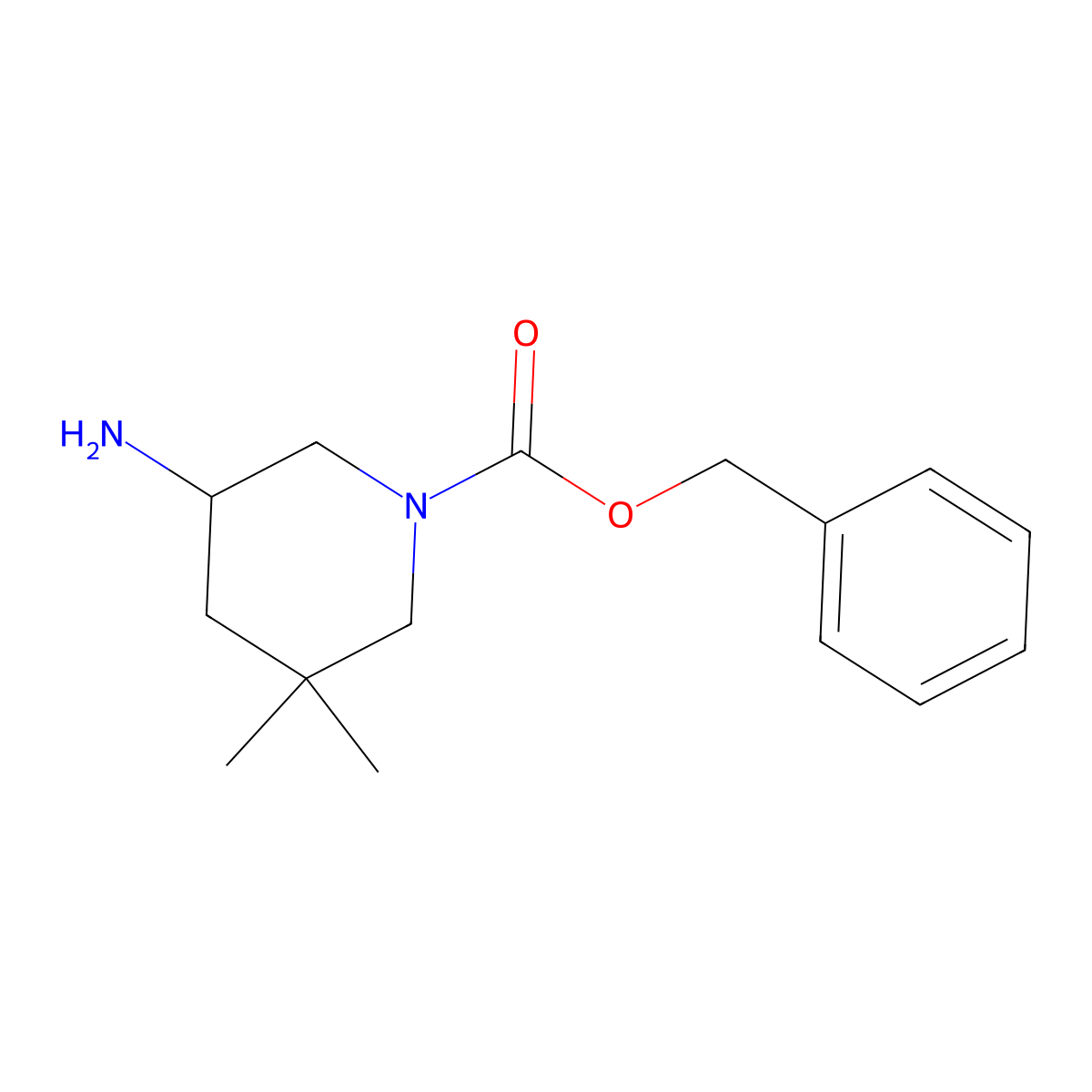 Benzyl (S)-5-amino-3,3-dimethylpiperidine-1-carboxylate molecular structure, CAS 2173193-78-5