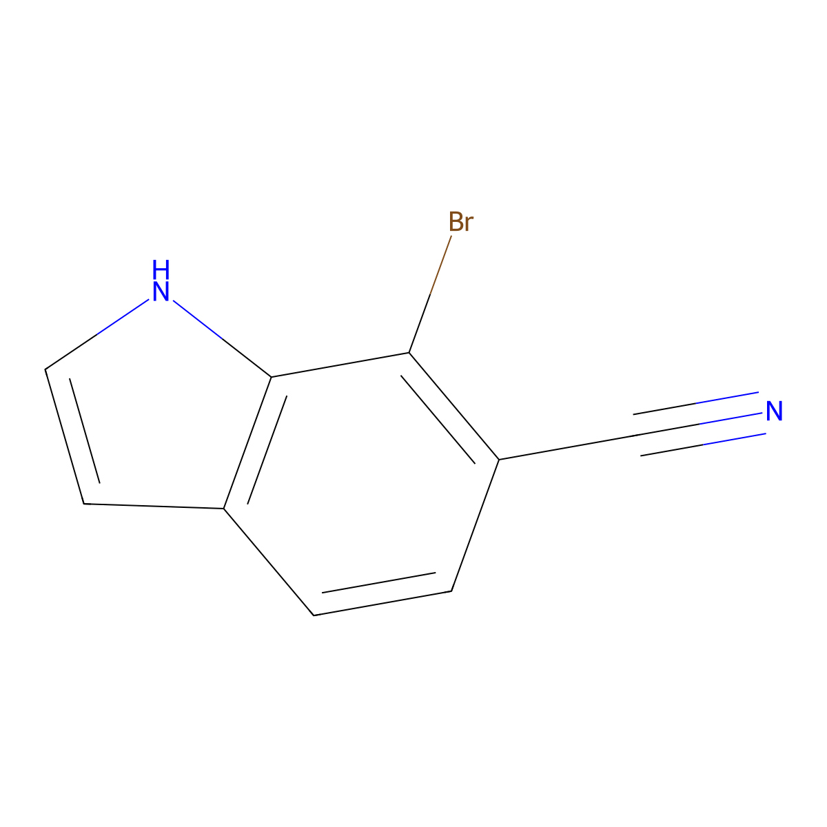 7-Bromo-1H-indole-6-carbonitrile molecular structure, CAS 2173193-92-3