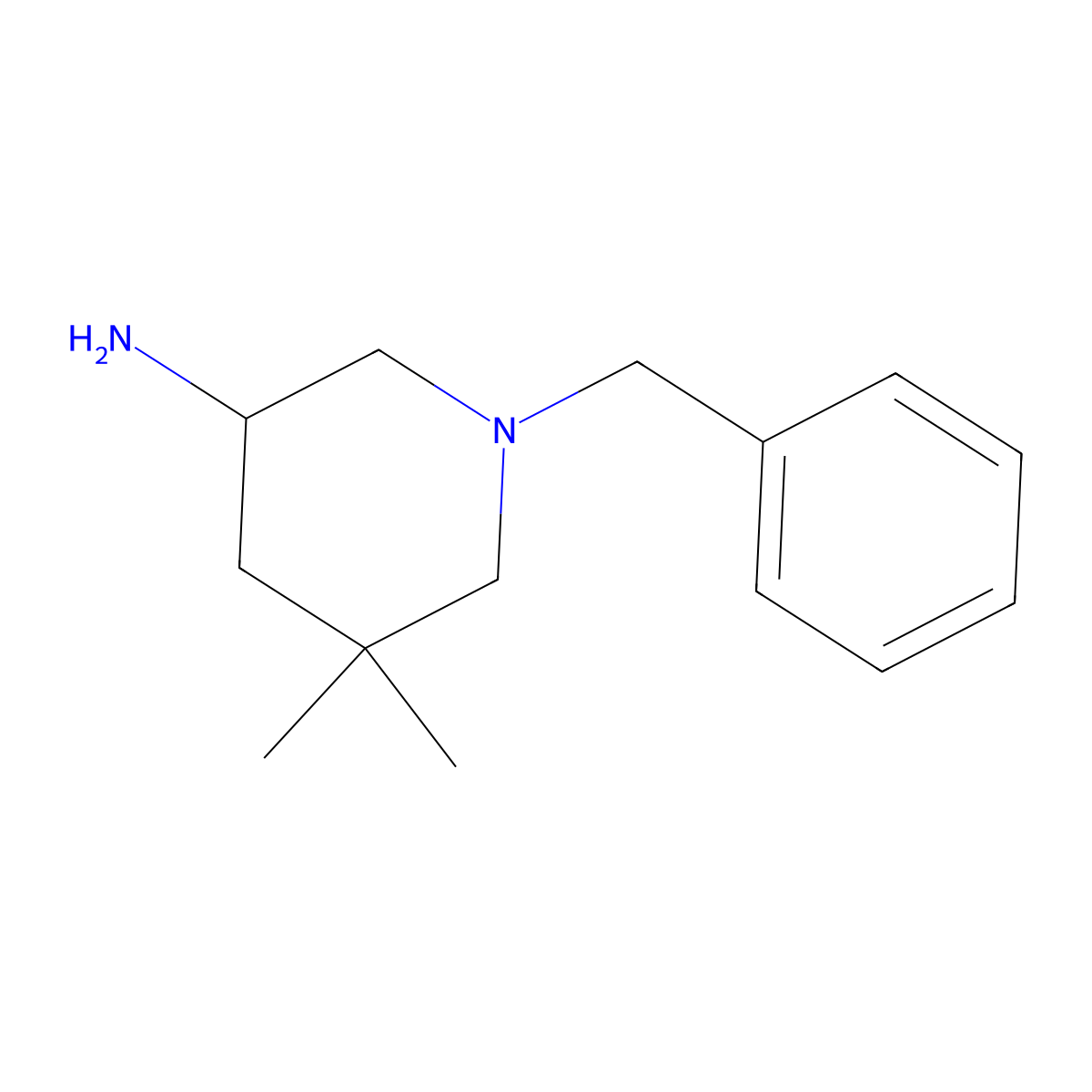 (S)-1-Benzyl-5,5-dimethylpiperidin-3-amine molecular structure, CAS 2173195-32-7