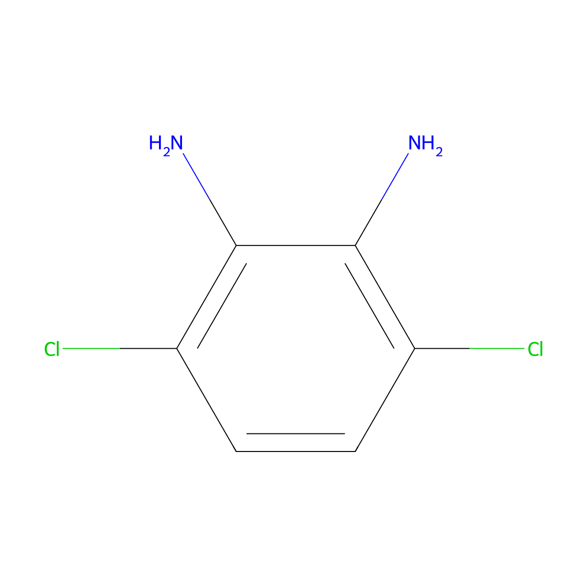 3,6-Dichlorobenzene-1,2-diamine molecular structure, CAS 21732-93-4