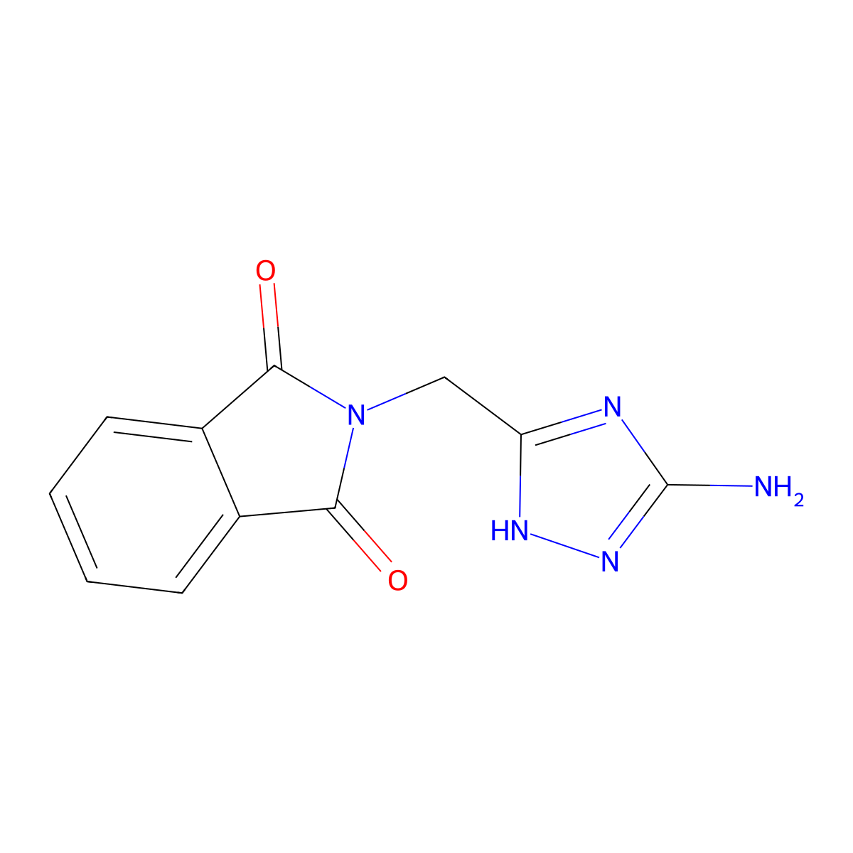 2-[(5-amino-1H-1,2,4-triazol-3-yl)methyl]-1H-isoindole-1,3(2H)-dione molecular structure, CAS 21733-07-3