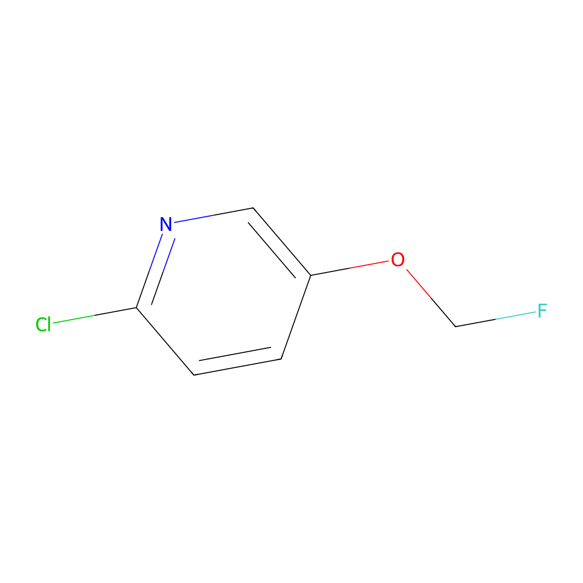 2-Chloro-5-(fluoromethoxy)pyridine molecular structure, CAS 2173357-15-6