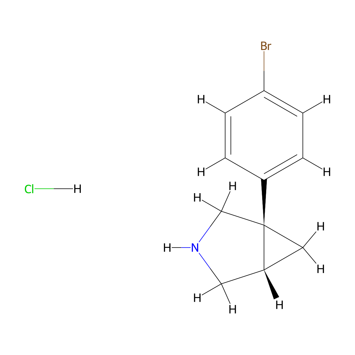 (1R,5S)-1-(4-bromophenyl)-3-azabicyclo[3.1.0]hexane hydrochloride molecular structure, CAS 2173391-51-8