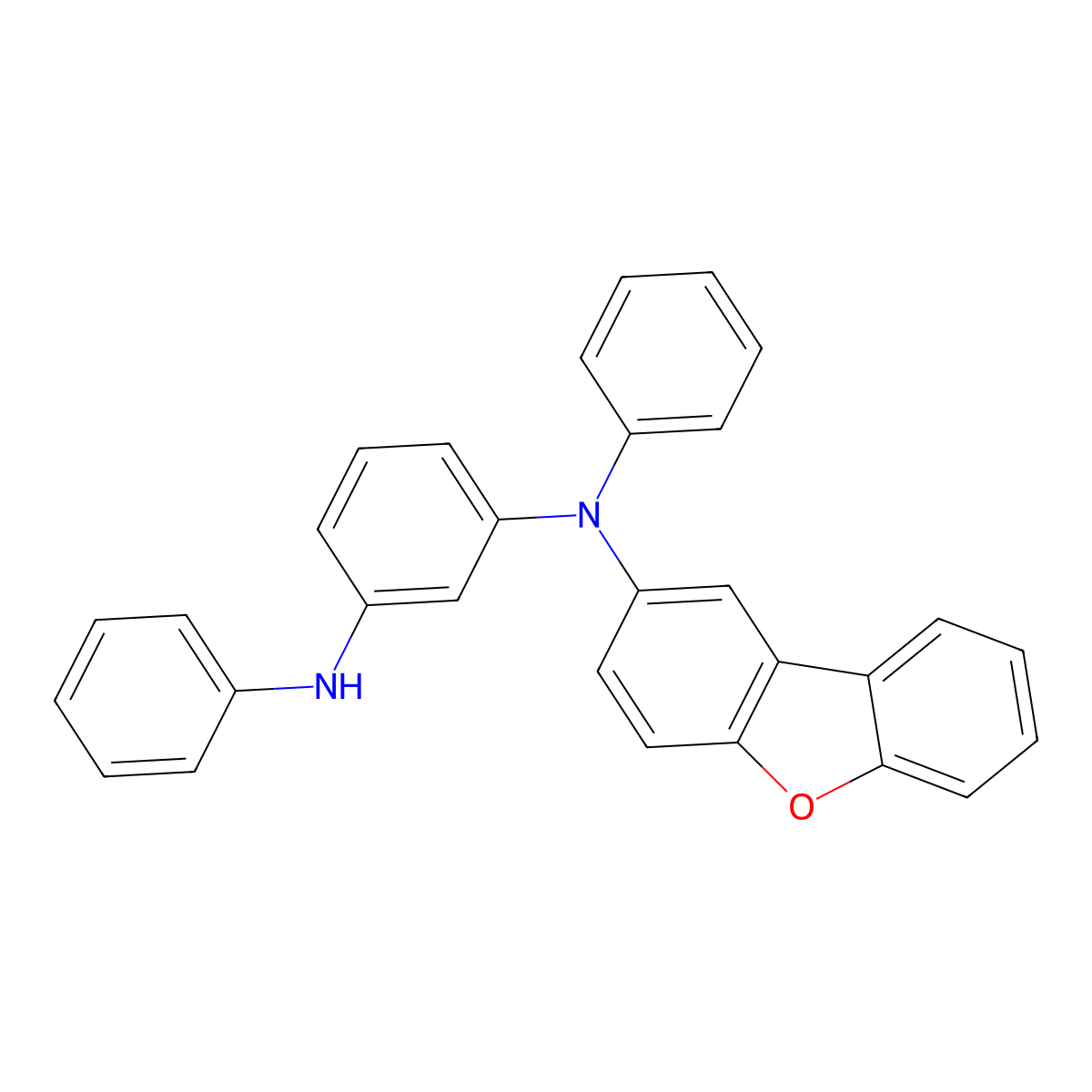 N1-(Dibenzo[b,d]furan-2-yl)-N1,N3-diphenylbenzene-1,3-diamine molecular structure, CAS 2173401-75-5