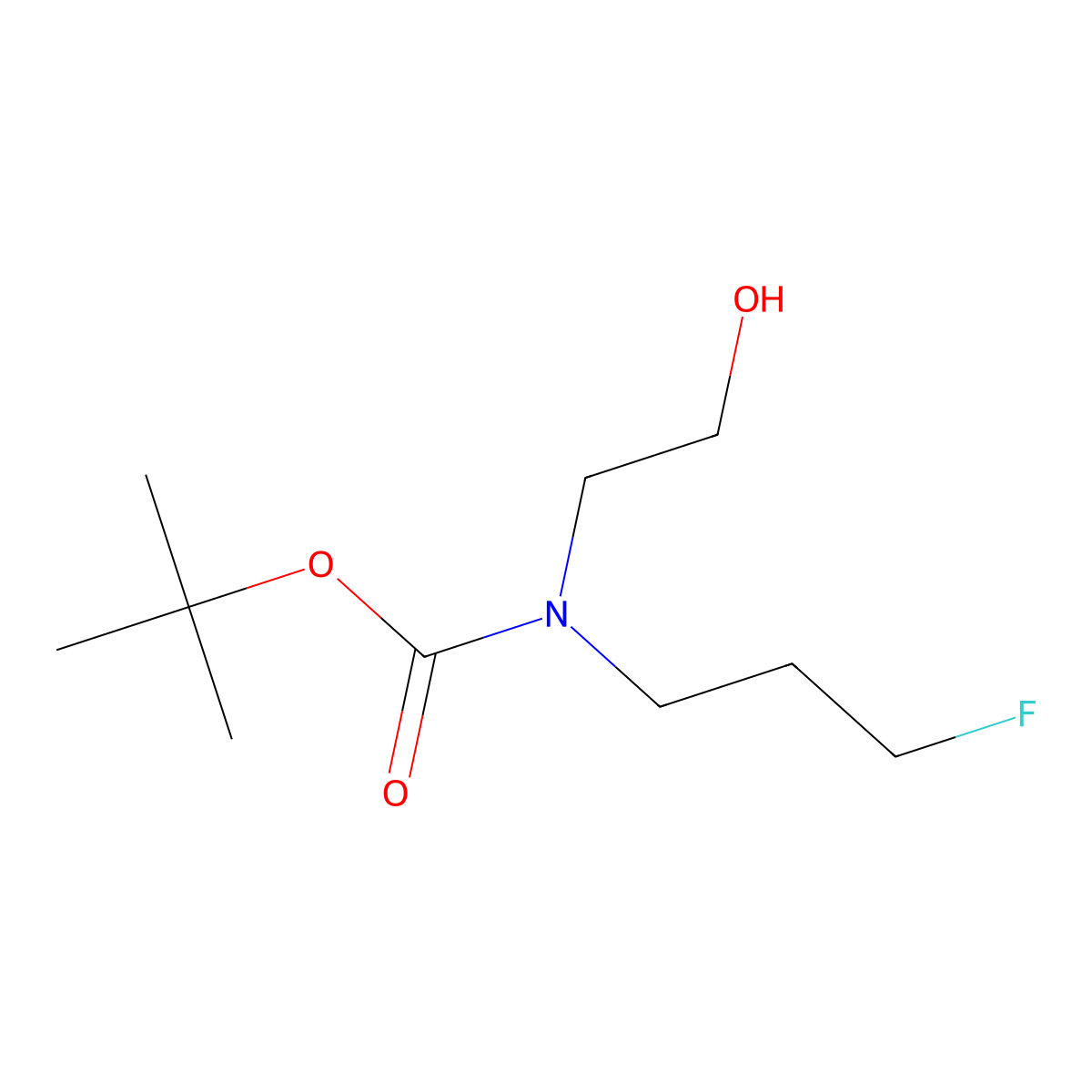 Tert-butyl (3-fluoropropyl)(2-hydroxyethyl)carbamate molecular structure, CAS 2173404-63-0