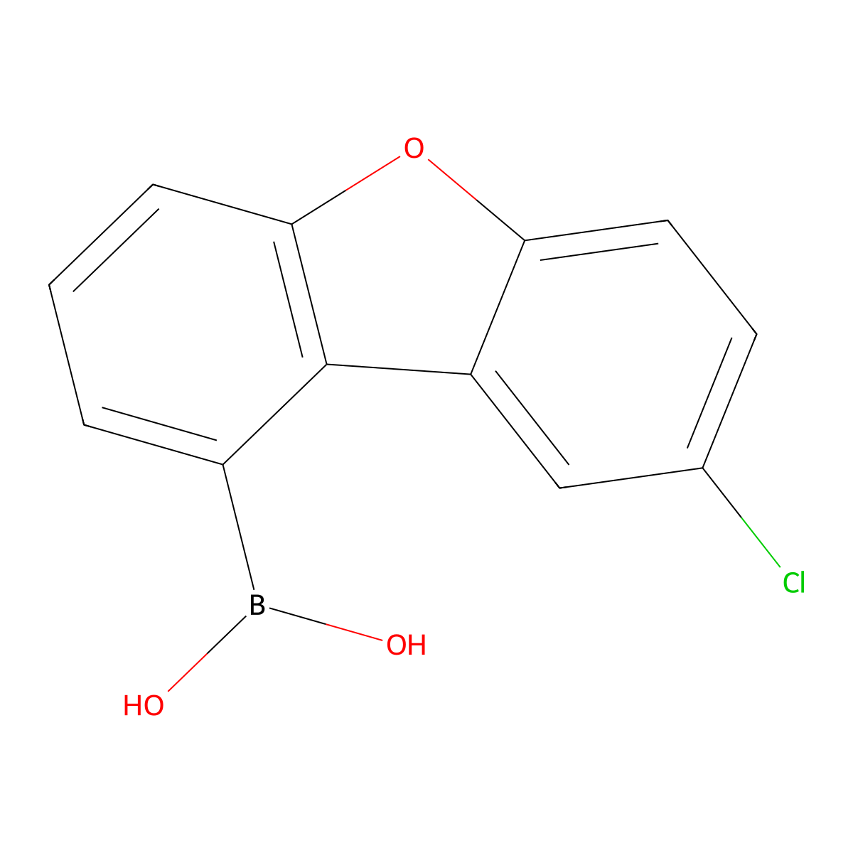 (8-Chlorodibenzo[b,d]furan-1-yl)boronic acid molecular structure, CAS 2173554-84-0